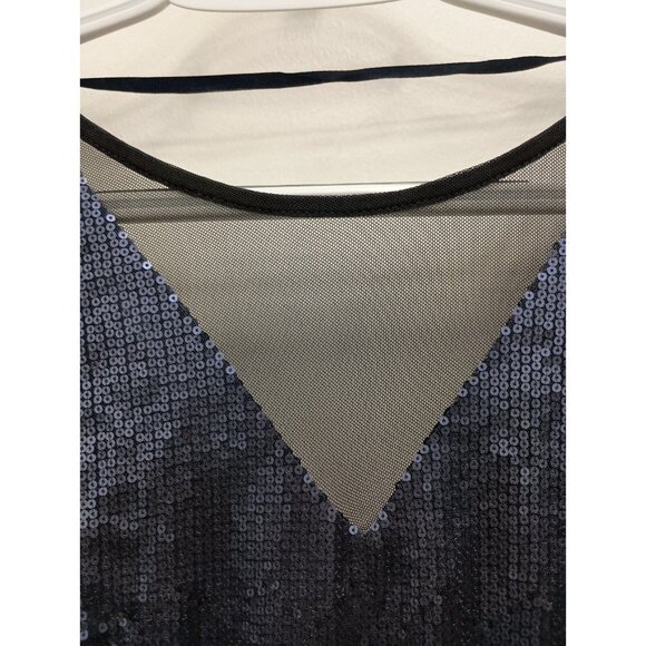 Madam Rage Womens Cocktail Dress Size 6 Navy Sequin Sleeveless Bodycon Mini - Picture 2 of 9